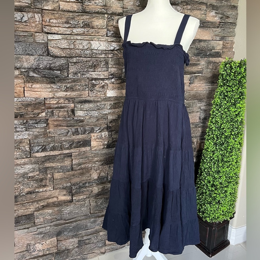 C&C California Blue Sleeveless Pleated Sundress